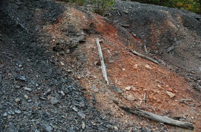 A gas vent where fumes from the Centralia underground coal fire reach the surface.