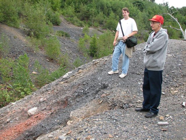 The interception trench dug to stop the Centralia underground coal fire, which failed to contain it, seen in summer 2006.