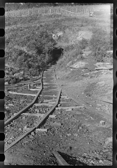 An abandoned coal mine in Garrett County, Maryland, photographed by Theodor Jung for the Resettlement Administration in September 1935.