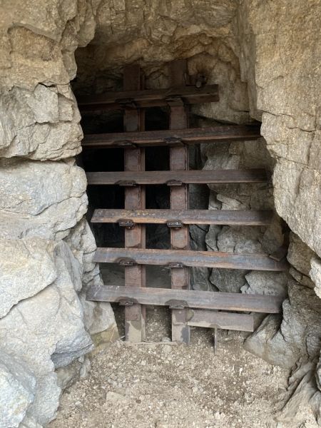 A mine opening in Joshua Tree National Park sealed with a custom wildlife gate that lets bats, tortoises and other wildlife pass.